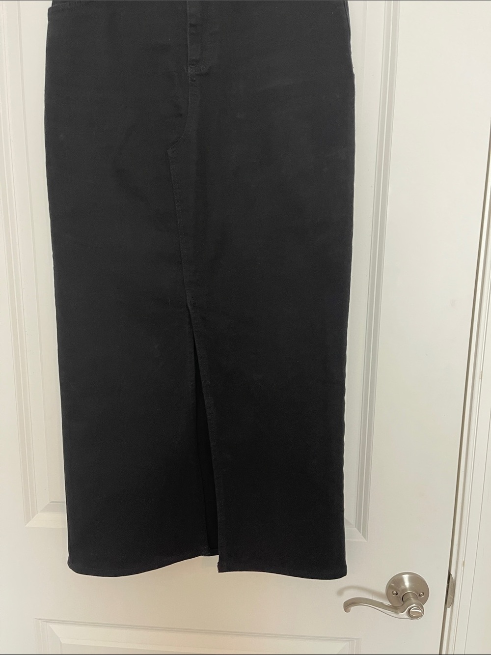 Mint Velvet Black Denim Maxi Skirt Front Slit US 4 Fall - Picture 3 of 8
